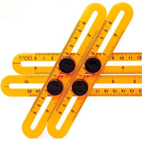 Book Cover MaÃŸstab Template Tool, Multi-Angle Measuring Ruler - Orange Plastic | for Builders, Craftsmen, Carpenters, Handymen, Roofers, Tilers and DIY-ers