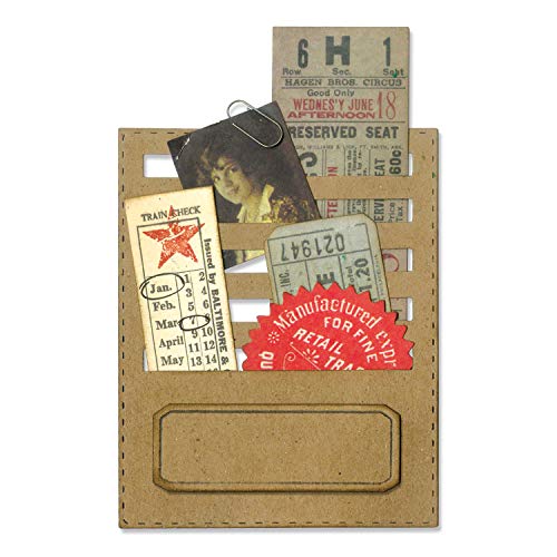 Book Cover Sizzix Thinlits Die-Stitched Slots by Tim Holtz, Metal, Multicolour, 19.1 x 14.4 x 0.4 cm