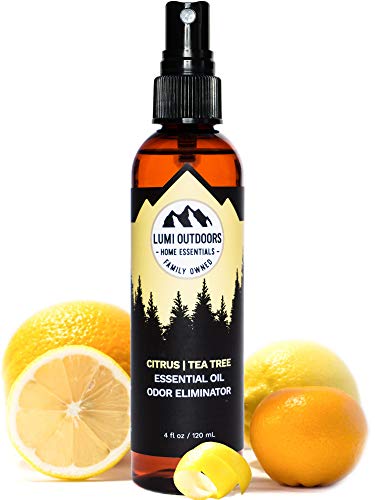 Book Cover Natural Shoe Deodorizer Spray, Foot Odor Eliminator by Lumi Outdoors - Fresh Citrus Tea Tree Shoe Spray uses Essential Oils As Organic Deodorant