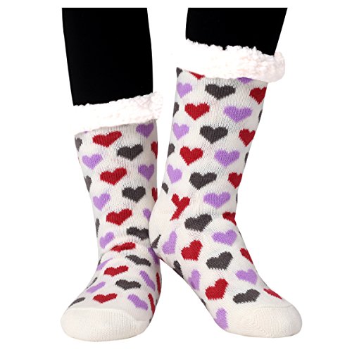 Book Cover Marlong Womens Warm Soft Cute Cartoon Animals fuzzy Cozy Non-Slip Winter Indoor Slipper Socks