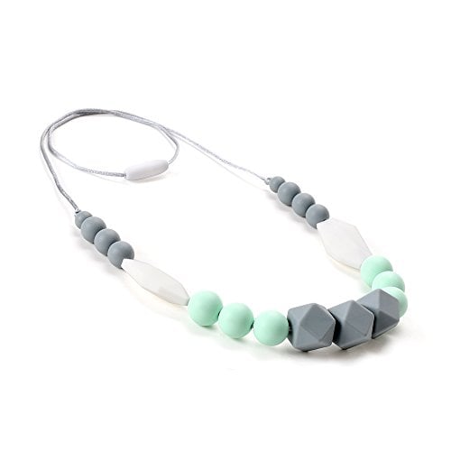 Book Cover Lofca Teething Necklace Baby Silicone Teether Nursing Necklace for Mom Safe Toys for Teeth