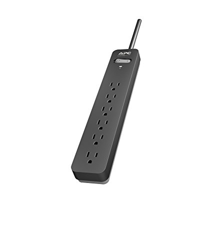 Book Cover APC Surge Protector with Extension Cord 15 Ft, PE615, 6-Outlets, 1080 Joule, Power Strip Long Cord