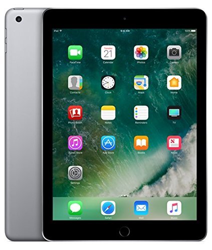 Book Cover Apple iPad with WiFi + Cellular, 32GB, Space Gray (2017 Model) (Renewed)