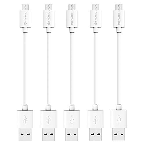 Book Cover ZiBay 7-Inch Micro USB Sync Cable for Samsung, HTC, Motorola, Nokia, Android, and More (5 Pack) (White)