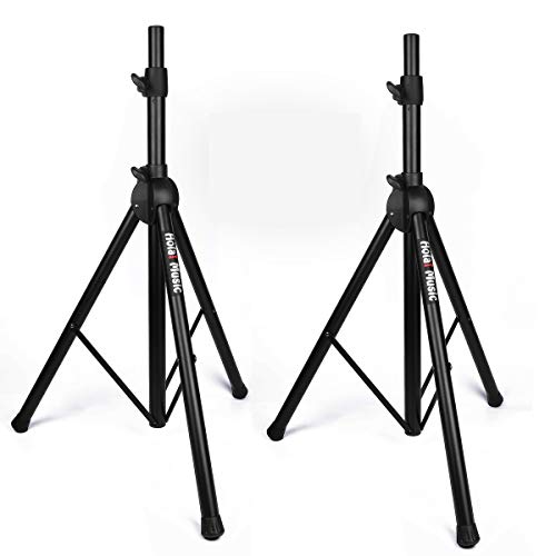 Book Cover Pair of PA Speaker Stands by Hola! Music, Professional Heavy-Duty Tripod Structure, 4-6ft Adjustable Height, Model HPS-500PA
