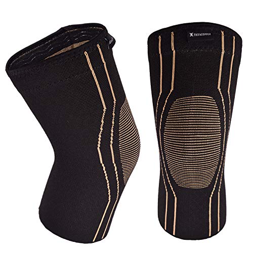 Book Cover Thx4COPPER Sports Compression Knee Brace for Joint Pain and Arthritis Relief, Improved Circulation Support for Running, Jogging, Workout, Gym-Best Knee Sleeve-Single-Large