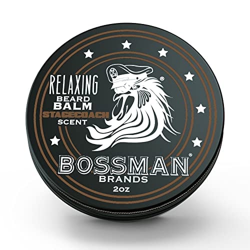 Book Cover Bossman Relaxing Beard Balm - Tamer, Thickener, Relaxer and Softener Cream and Beard Care Product - Made in USA (Stagecoach Scent)