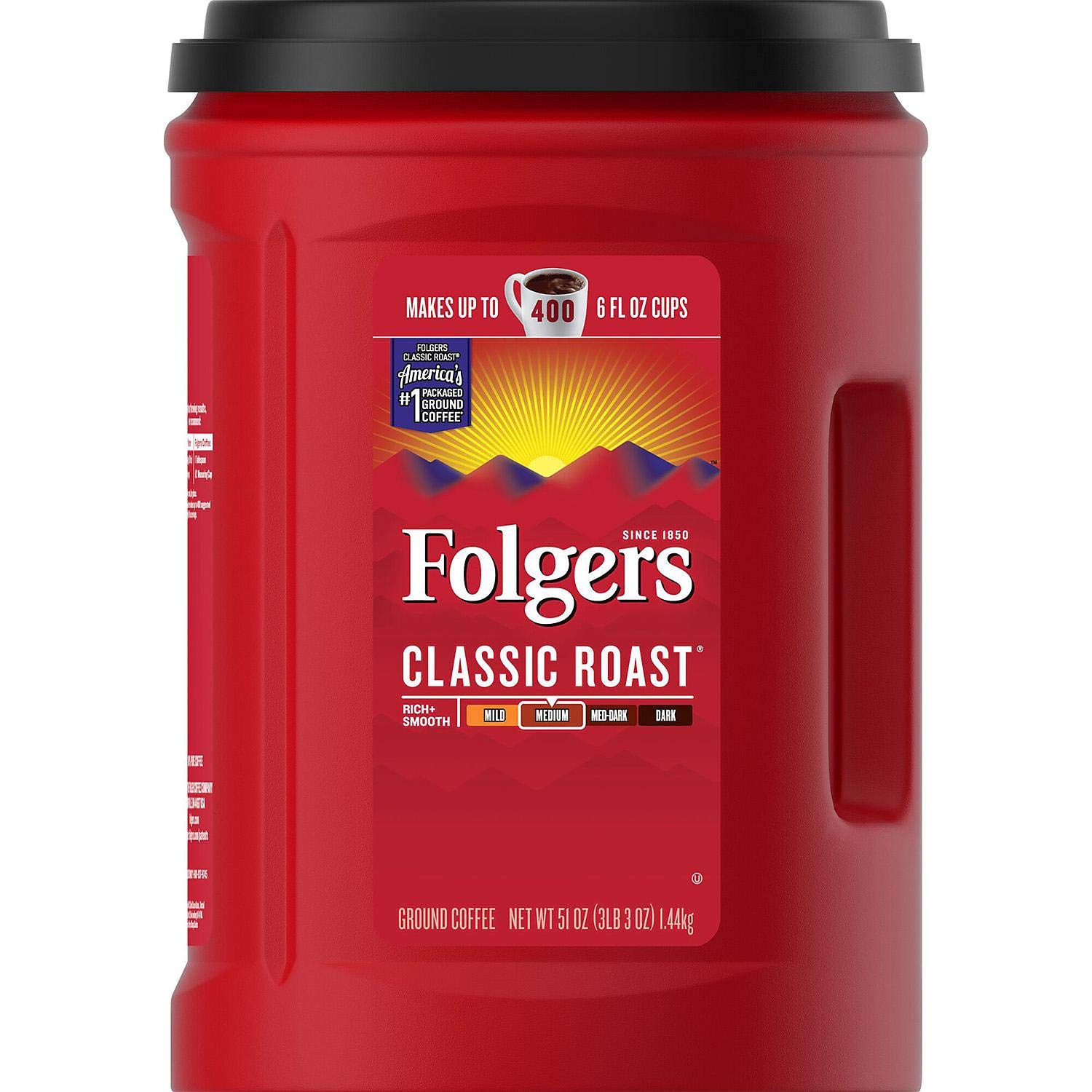 Book Cover Folgers Coffee, Classic(Medium) Roast, 51 Ounce, Red