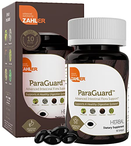 Book Cover Zahler - ParaGuard Cleanse Softgel Capsules - Gut Health Detox Supplement - Formula has Wormwood, Garlic Bulb, Pumpkin Seed, Clove & More - Natural Cleanse Detox for Humans - Certified Kosher (90)