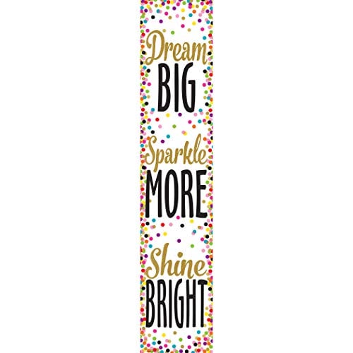 Book Cover Teacher Created Resources Confetti Dream Big, Sparkle More, Shine Bright Banner (3915)