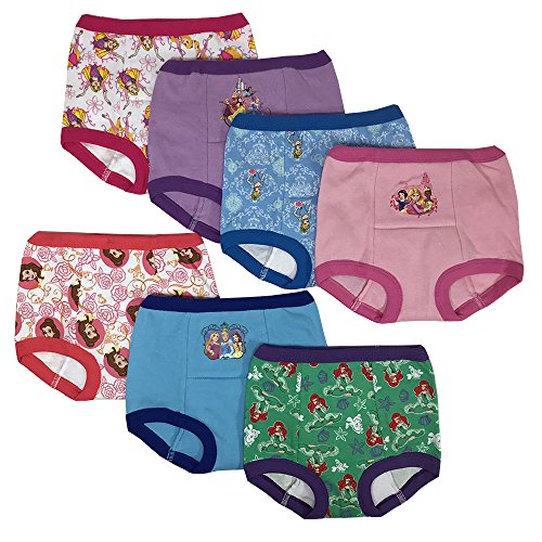 Book Cover Disney Princess Girls Potty Training Pants Panties Underwear Toddler 7-Pack Size 2T 3T 4T