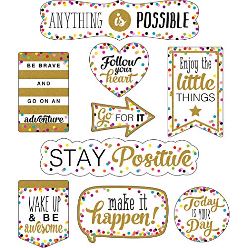 Book Cover Confetti Positive Sayings Clingy Thingies Accents