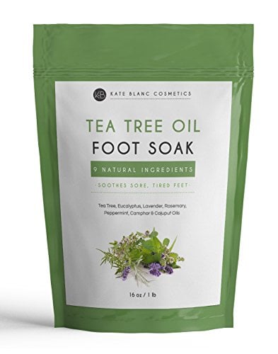 Book Cover Tea Tree Oil Foot Soak With Epsom Salt by Kate Blanc. Relaxing and Therapeutic. Smells Wonderful. Soothes Tired, Achy Feet. Soften Rough Calluses. Remove Feet Odor. 1-Year Guarantee. Big Bag (16 oz)