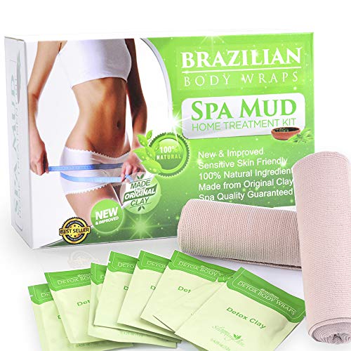 Book Cover Brazilian Belle Brazilian Body Wraps - Spa Mud Home Treatment Kit for Women Slimming Home Spa Treatment for Cellulite Weight Loss Stretch Marks