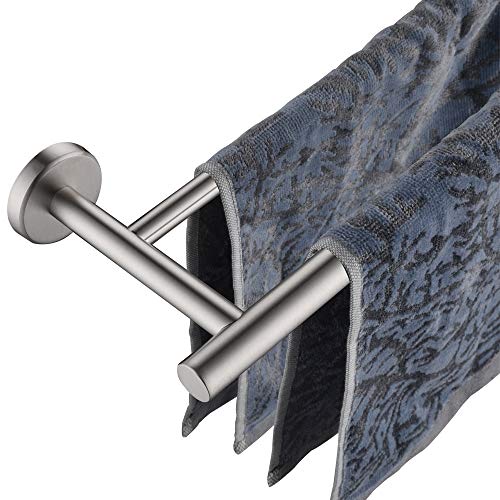 Book Cover JQK Bath Towel Bar, 24 Inch Stainless Steel Double Towel Rack for Bathroom, Towel Holder Brushed Wall Mount