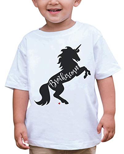 Book Cover 7 ate 9 Apparel Boys Brother Unicorn T-Shirt