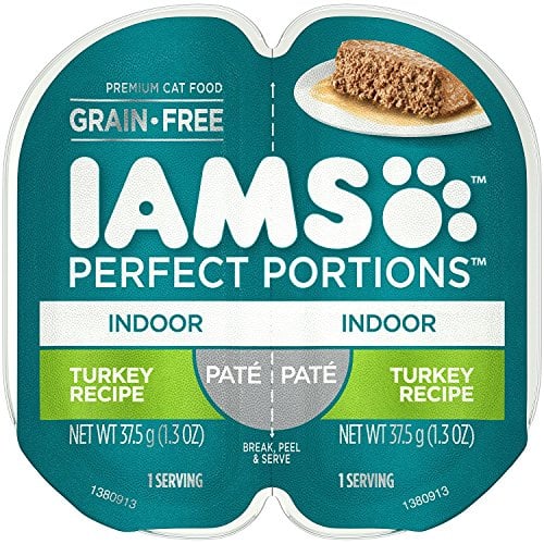 Book Cover IAMS Grain-Free Perfect Portions Indoor Pate` Turkey Recipe (4-TRAYS = 8 INDIVIDUAL SERVINGS) (NET WT 1.3 OZ EACH)