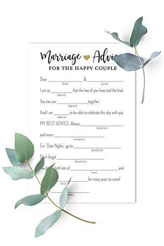 Book Cover InvitationHouse 48 Gold Heart Marriage Advice Libs, Advice for Bride & Groom, Wedding Advice, Marriage Advice, Newlywed Advice (White)
