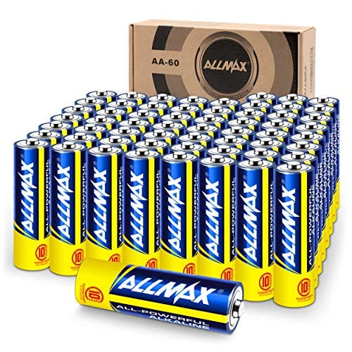 Book Cover ALLMAX All-Powerful Alkaline Batteries - AA (60-Pack) - Premium Grade, Ultra Long Lasting and Leak-Proof with EnergyCircle (1.5 Volt)
