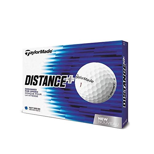 Book Cover TaylorMade 2018 Distance+ Golf Ball, White (One Dozen)