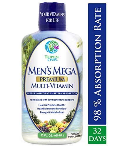 Book Cover Men's Mega Premium Liquid Multivitamin w/CoQ10, Paba + 100 Additional Vitamins, Minerals, Amino Acids to Support Muscle, Heart & Brain Functions* Max Absorption! - 32 Serv, 32oz