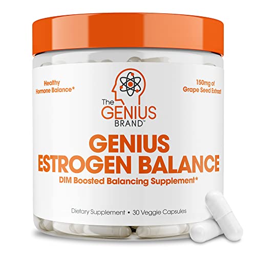 Book Cover Genius Estrogen Balance, DIM Supplement - Estrogen Blocker for Men & Women - Hormones, Hormonal Acne & Menopause - Anti-Estrogen Aromatase Inhibitor with Grape Seed Extract & BioPerine - 30 Capsules