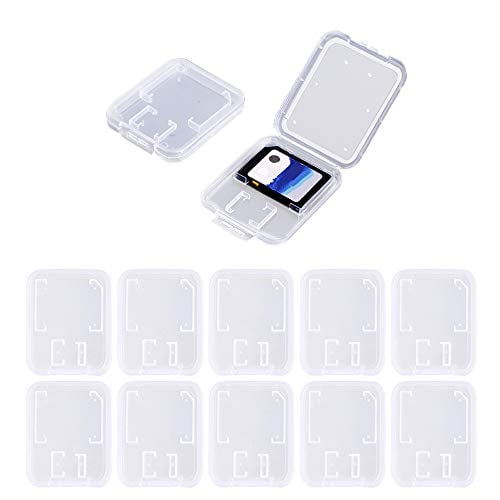 Book Cover 10pcs Clear Plastic Memory Card Case Compatible with SD Micro SD T-Flash Card