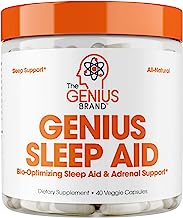 Book Cover Genius Sleep AID – Smart Sleeping Pills & Adrenal Fatigue Supplement, Natural Stress, Anxiety & Insomnia Relief - Relaxation Enhancer and Mood Support w/Inositol, L-Theanine & Glycine – 40 Capsules