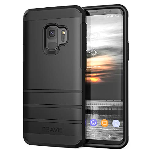Book Cover S9 Case, Crave Strong Guard Protection Series Case for Samsung Galaxy S9 - Black