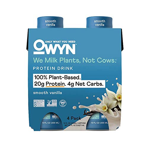Book Cover OWYN - 100% Vegan Plant-Based Protein Shakes | Vanilla, 12 Fl Oz (Pack of 4) | Dairy-Free, Gluten-Free, Soy-Free, Tree Nut-Free, Egg-Free, Allergy-Free, Vegetarian