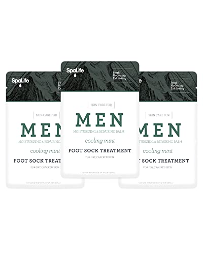 Book Cover SpaLife Mens Cooling Mint Moisturizing Repairing Balm For The Working Feet (Foot Sock 3 Pairs)