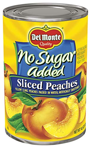 Book Cover Del Monte No Sugar Added Canned Sliced Peaches, 14.5 Ounce (Pack of 12)