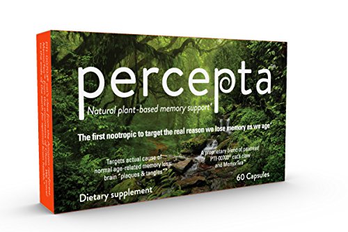 Book Cover Percepta Memory Supplement - All Natural nootropic Brain Support with Plant-Based polyphenols - 30 Day Supply - scientifically-validated