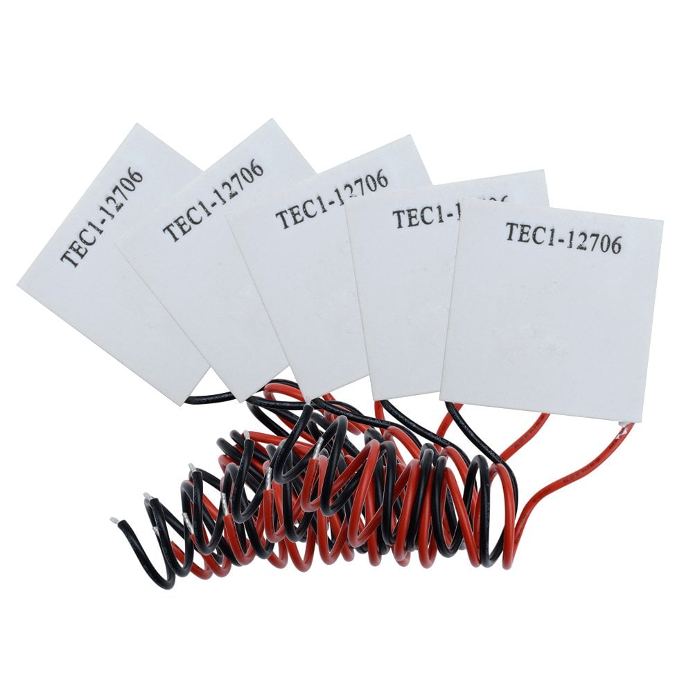 Book Cover Aideepen TEC1-12706 12V 6A 60W 5pcs Heatsink Thermoelectric Cooler Cooling Peltier Plate Module 40x40MM