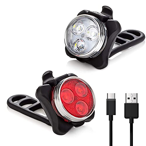 Book Cover Vont 'Pyro' Bike Light Set, USB Rechargeable, Super Bright Bicycle Light, Bike Lights Front and Back, Bike Headlight, 2X Longer Battery Life, Waterproof, 4 Modes (2 Cables, 4 Straps) (2 Lights)