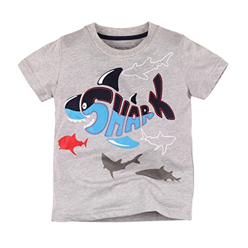 Book Cover Toddler Boys T Shirt Summer Short Sleeve Shirts Crewneck Tee Dinosaur Shark Top Graphic Tees