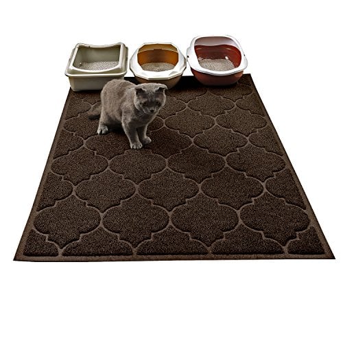 Book Cover Cat Litter Mat, XL Super Size, Phthalate Free, Easy to Clean, 46x35 Inches, Durable, Soft on Paws, Large Litter Mat.