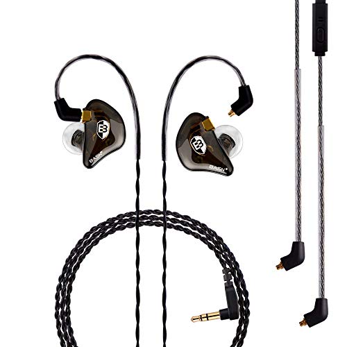 Book Cover BASN Professional in Ear Monitor Headphones for Singers Drummers Musicians with MMCX Connector IEM Earphones (Pro Clear Brown)