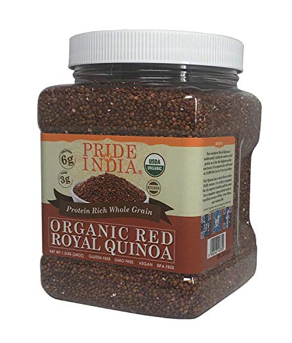 Book Cover Pride Of India - Red Royal Quinoa - Protein Rich Whole Grain, 1.5 Pound (24Oz) Jar