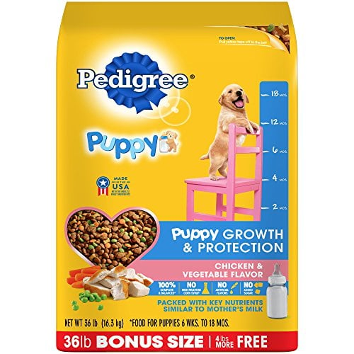 Book Cover Pedigree Puppy Growth & Protection Dry Dog Food Chicken & Vegetable Flavor, 36 Lb. Bag