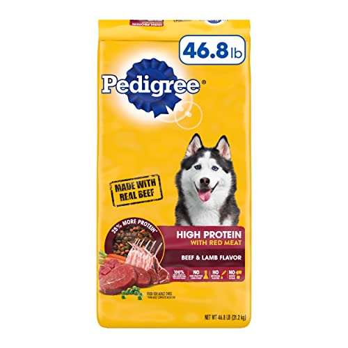 Book Cover PEDIGREE High Protein â€“ Beef and Lamb Flavor Adult Dry Dog Food, 46.8 Pound Bag