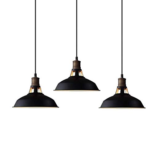 Book Cover CLAXY Ecopower Industrial Metal Barn Pendant Light 3 Pack