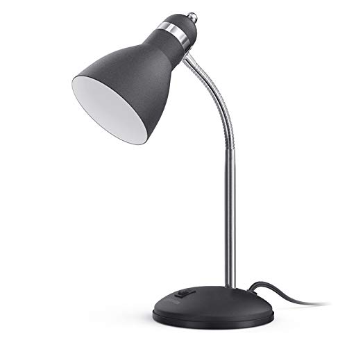 Book Cover LEPOWER Metal Desk Lamp, Flexible Goose Neck Table Lamp, Eye-Caring Study Lamps for Bedroom and Office (Black)