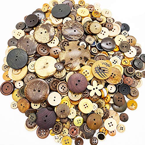 Book Cover 500-600 PCS Mixed Size Color Shapes Buttons Lot for Crafts Sewing Decorations, 2 Holes and 4 Holes