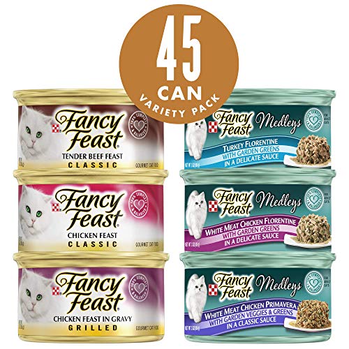 Book Cover Purina Fancy Feast Wet Cat Food Variety Pack, Poultry & Beef Collection - (45) 3 oz. Cans