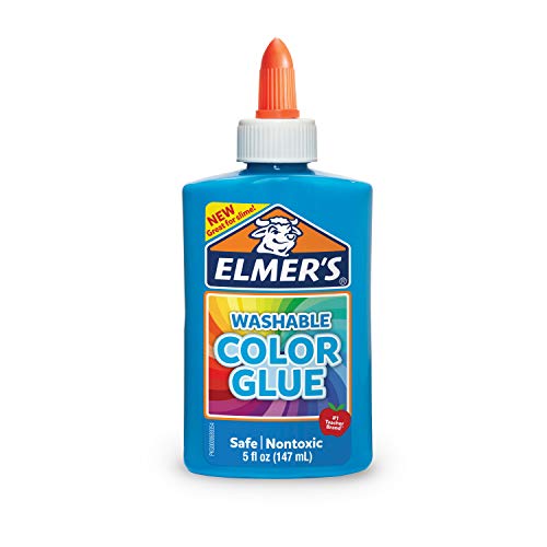 Book Cover Elmer's Washable Color Glue, Blue, 5 Ounces, Great for Making Slime