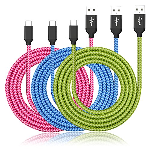 Book Cover USB Type C Cable,UMECORE(3-PACK 3ft)USB C Charger Cable Nylon Braided Fast Charging Sync Cord for Samsung Galaxy S9 S9+ S8 Note 8 ,LG V20 G5 G6,Google Pixel 2 xl,Nexus 5X 6P,Moto Z Z2,Nintendo Switch