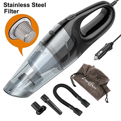 Book Cover LIBERRWAY Car Vacuum Cleaner High Power DC 12v Portable Handheld Auto Vac for Car - Black