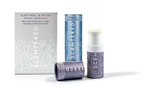 Book Cover Scentered TRAVEL ESSENTIALS - SLEEP WELL & FOCUS - Aromatherapy Balm Gift Set - Supports Relaxation & Restful Sleep, Alertness & Wakefulness During Travel