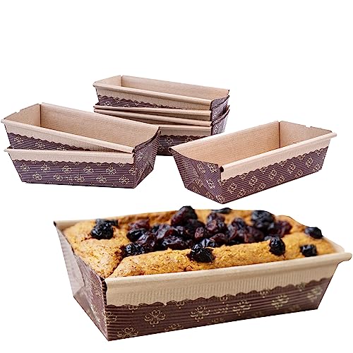 Book Cover Paper Loaf Pan, Disposable Paper Baking Loft Mold 25ct, All Natural, Recyclable, Microwave Oven Freezer Safe, Providing Beautiful Display for Baked Goods (6